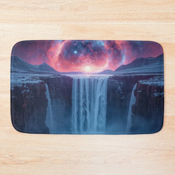 Item preview, Cosmic Waterfall Canyon with Glowing Nebula Portal designed and sold by monkeybusiness.pt.