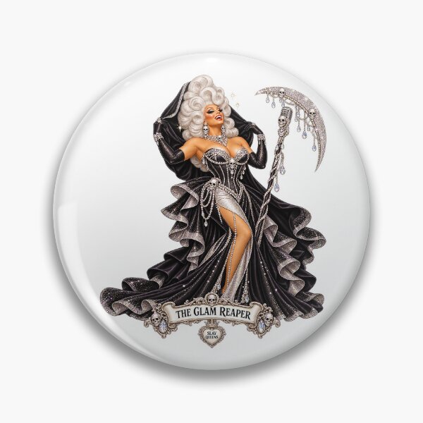 Item preview, SLAY QUEENS — A Haunted Drag Extravaganza - ⭐ Glam Reaper ⭐ designed and sold by WheelieGdArt.