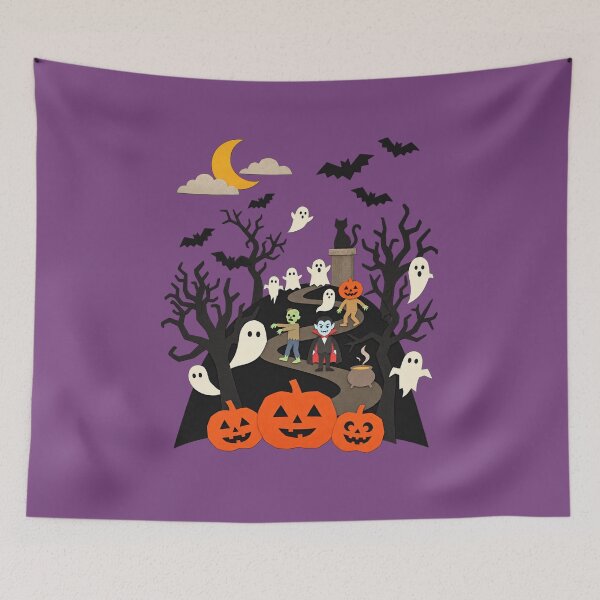 Item preview, Halloween Haunted Forest – Ghosts, Pumpkins and Spooky Creatures designed and sold by ZYVARENNE.