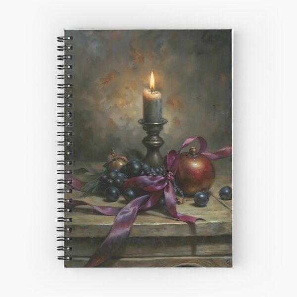 Item preview, Gothic Christmas Still Life Candle Ribbon Painting designed and sold by DarkHolyQueen.