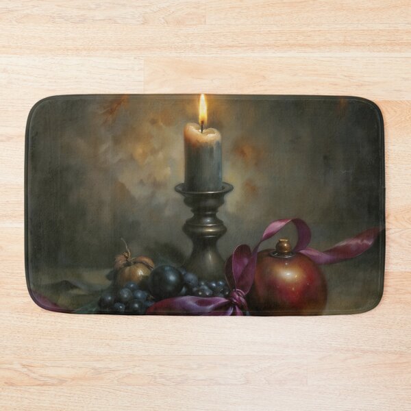 Item preview, Gothic Christmas Still Life Candle Ribbon Painting designed and sold by DarkHolyQueen.
