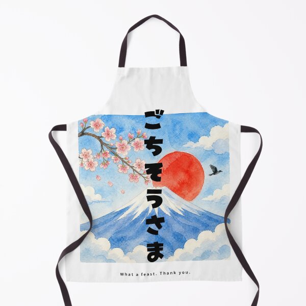 Item preview, Gochisousama - Great Feast | Watercolor Mount Fuji & Red Sun | Japanese Design designed and sold by JapanMemoir.