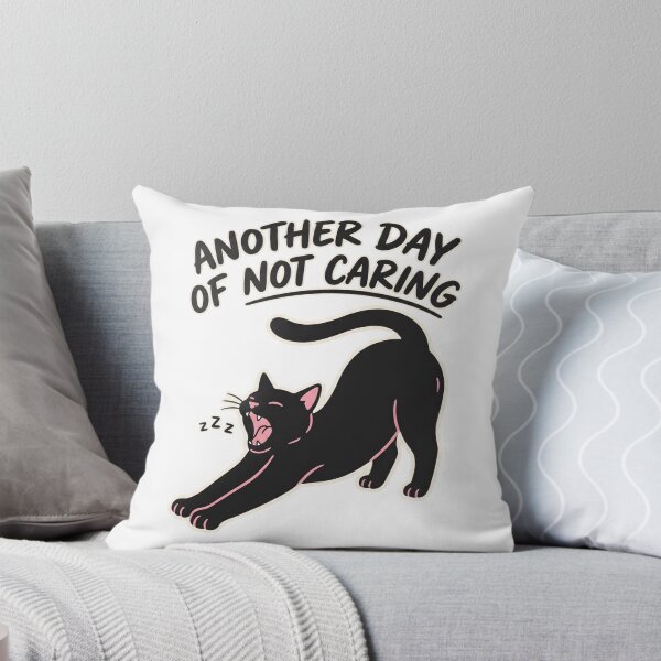 Item preview, Sleepy Black Cat Stretching – Funny Lazy Cat Humor Illustration designed and sold by Everyday Vibe Studio.