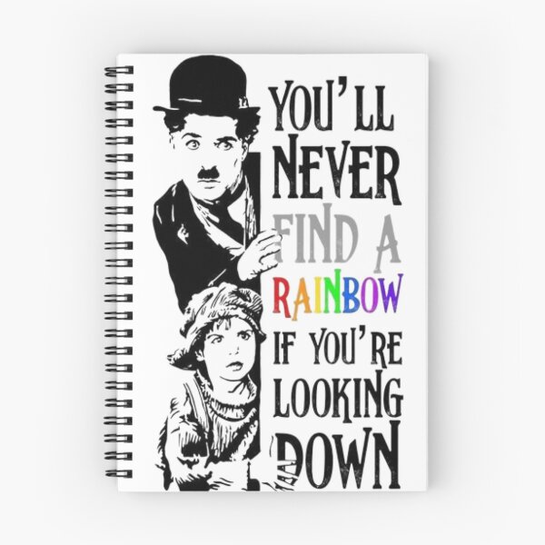 Item preview, Charlie Chaplin  you'll never find a rainbow if you're looking down designed and sold by Ademirdesign.