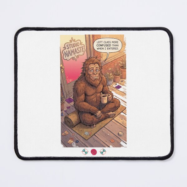 Item preview, Confused Sasquatch Yoga Class Funny Bigfoot Namaste Yogi T-Shirt designed and sold by Whimsy Trail Co.