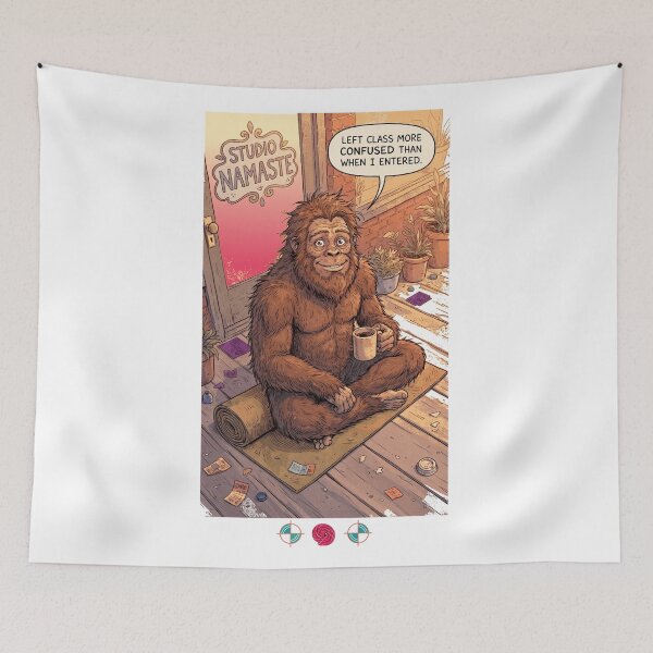 Item preview, Confused Sasquatch Yoga Class Funny Bigfoot Namaste Yogi T-Shirt designed and sold by Whimsy Trail Co.