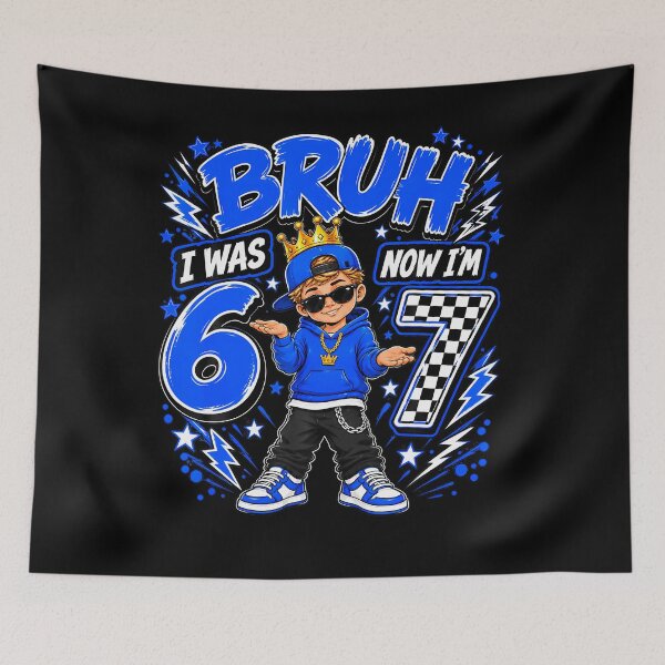 Item preview, Bruh I Was 6 Now Im 7 Turning 7Th Birthday Boy Kid Six Seven designed and sold by Alzasshop.