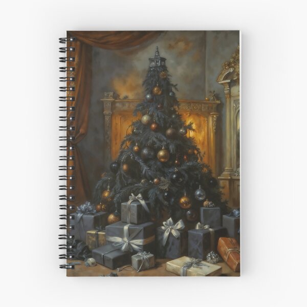 Item preview, Gothic Black Christmas Tree With Wrapped Gifts Painting designed and sold by DarkHolyQueen.