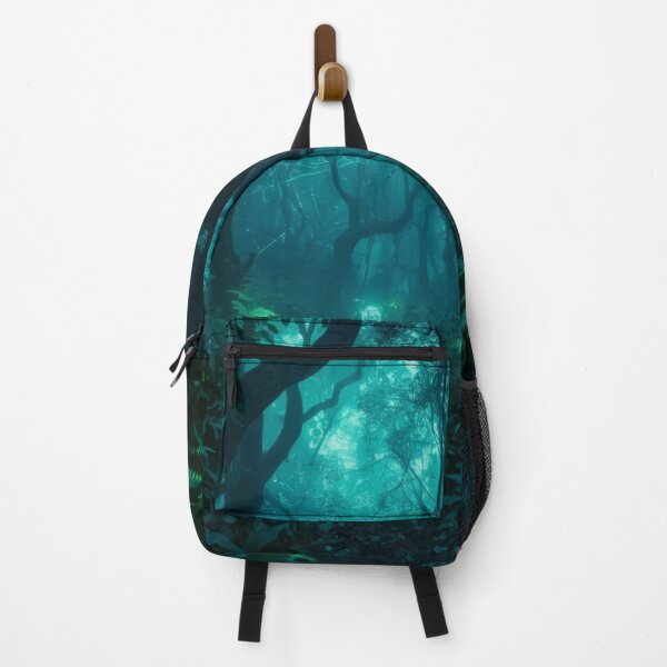 Item preview, Enchanted Emerald Forest Path with Glowing Geometric Web designed and sold by monkeybusiness.pt.