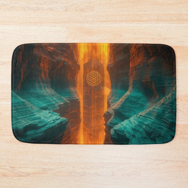Item preview, Orange Light Pillar in Teal Canyon with Flower of Life designed and sold by monkeybusiness.pt.