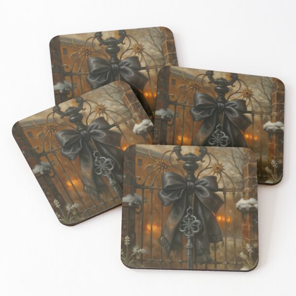 Item preview, Gothic Christmas Skeleton Key On Manor Gate Painting designed and sold by DarkHolyQueen.