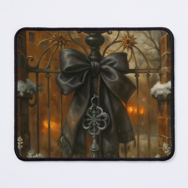 Item preview, Gothic Christmas Skeleton Key On Manor Gate Painting designed and sold by DarkHolyQueen.