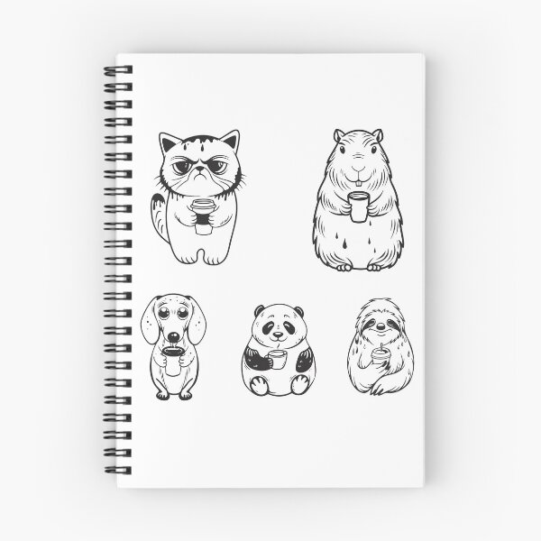 Item preview, Funny Animals with Coffee Collection Gift designed and sold by OneLine Studio.
