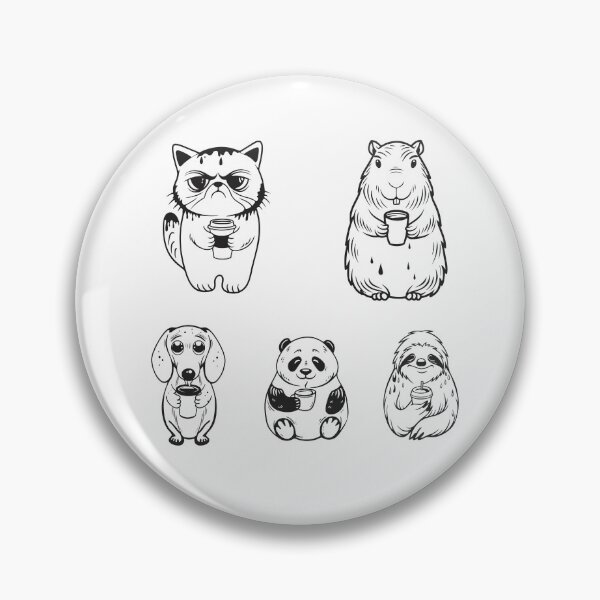 Item preview, Funny Animals with Coffee Collection Gift designed and sold by OneLine Studio.