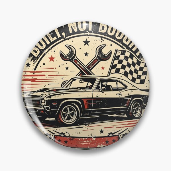 Item preview, Built, Not Bought — Classic Muscle Car Garage Badge designed and sold by Dudas Garage & Outdoors.