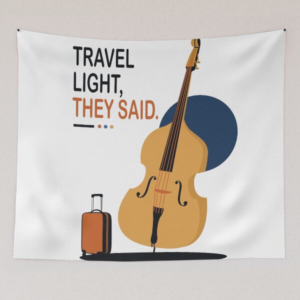 Item preview, Double Bass Art Print | Funny Musician Print | Jazz Bass Art | Retro Music Decor designed and sold by Studio pod Burom.
