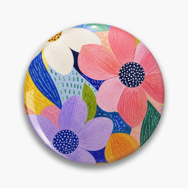 Item preview, Colorful Folk Floral Garden, Bold Whimsical Flowers designed and sold by TinyBirdyDesigns.