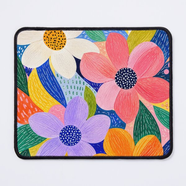 Item preview, Colorful Folk Floral Garden, Bold Whimsical Flowers designed and sold by TinyBirdyDesigns.