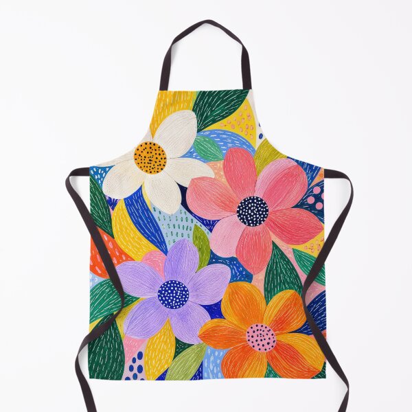 Item preview, Colorful Folk Floral Garden, Bold Whimsical Flowers designed and sold by TinyBirdyDesigns.