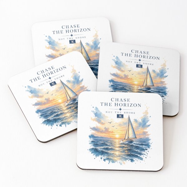 Item preview, Chase the Horizon – Sunset Sailing & Ocean Watercolor Design designed and sold by NAUSPHERAL.