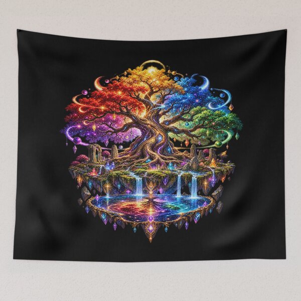 Item preview, Cosmic World Tree – Rainbow Celestial Life designed and sold by TroviTutto.