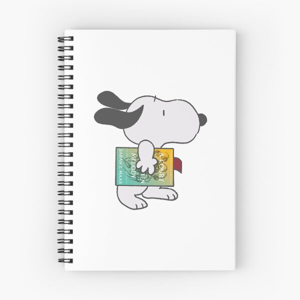 Item preview, snoopy reading a court of forgotten melody designed and sold by liveawhimsylife.