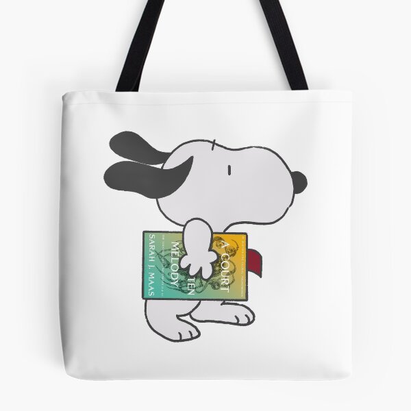 Item preview, snoopy reading a court of forgotten melody designed and sold by liveawhimsylife.