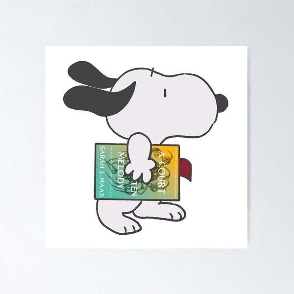 Item preview, snoopy reading a court of forgotten melody designed and sold by liveawhimsylife.