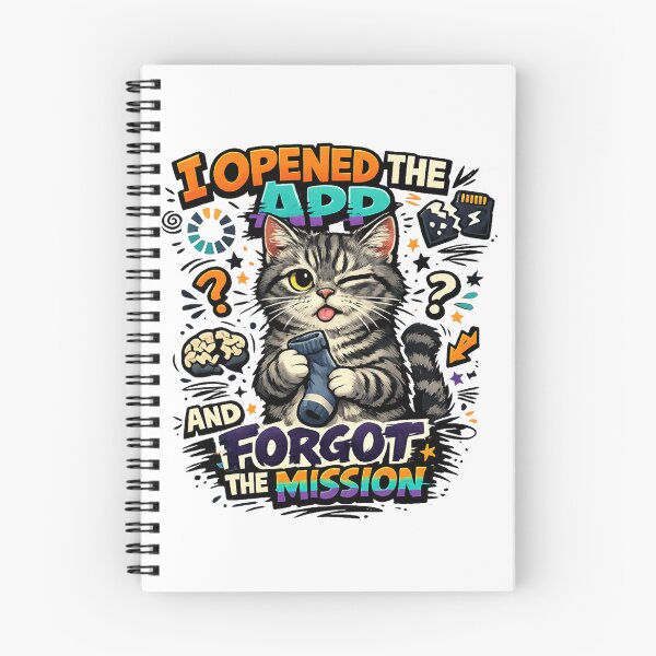 Item preview, Funny Opened App Forgot The Mission Cat designed and sold by UvooArt.