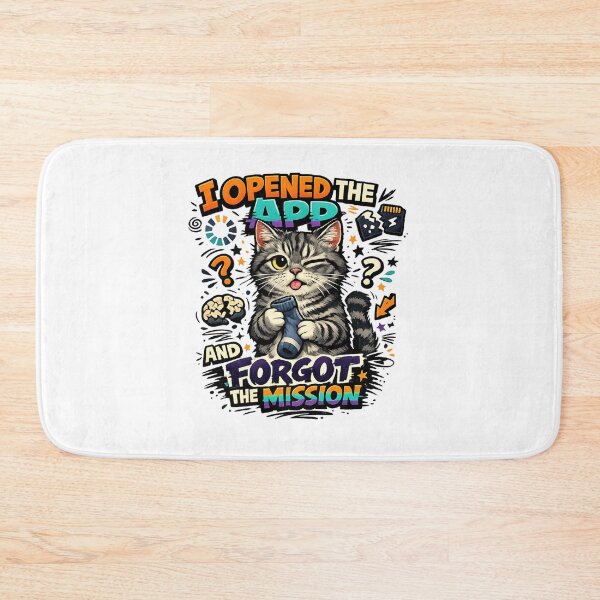 Item preview, Funny Opened App Forgot The Mission Cat designed and sold by UvooArt.