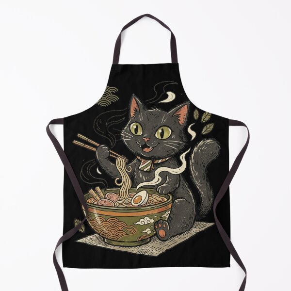 Item preview, Cute Black Cat Eating Ramen Japanese Kawaii Illustration Design designed and sold by @SHINTOSARTSTORE.