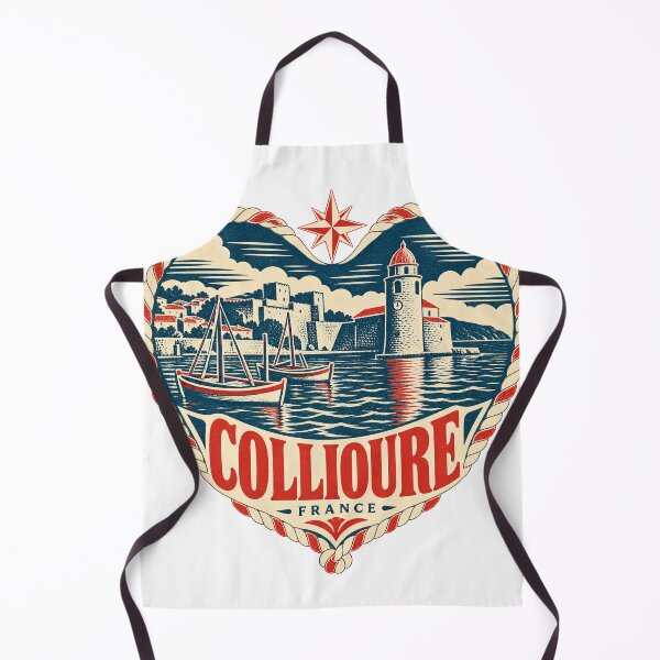 Item preview, Collioure France Travel Souvenir Nautical Woodcut Heart designed and sold by VisualArtsOasis.