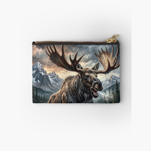 Item preview, Moose Charge - Epic Mountain Storm Art designed and sold by Lucid Dream Pixel.