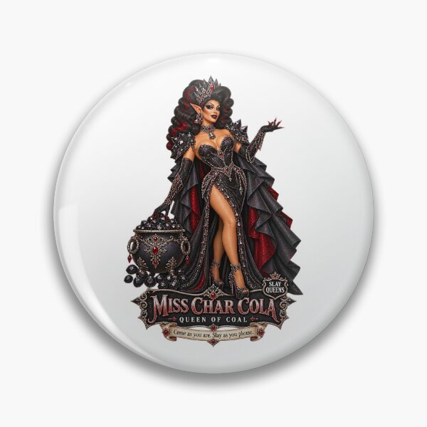 Item preview, SLAY QUEENS — A Haunted Drag Extravaganza - ⭐ Miss Char Cola — Queen of Coal ⭐ designed and sold by WheelieGdArt.