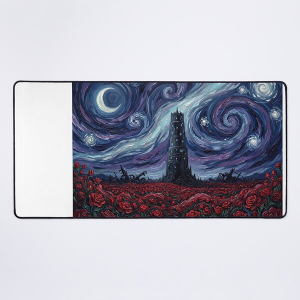Item preview, The Dark Tower Starry Night Fantasy Landscape designed and sold by Bad-Decisions-Designs.