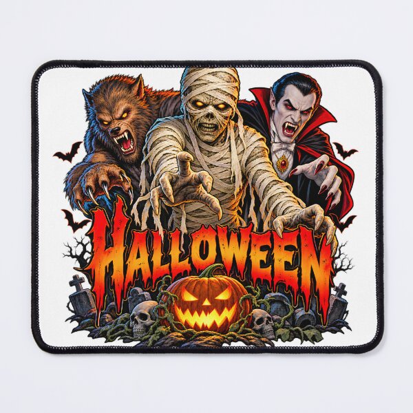 Item preview, Halloween with Dracula, The Mummy and The Wolfman designed and sold by Moviebuff91.