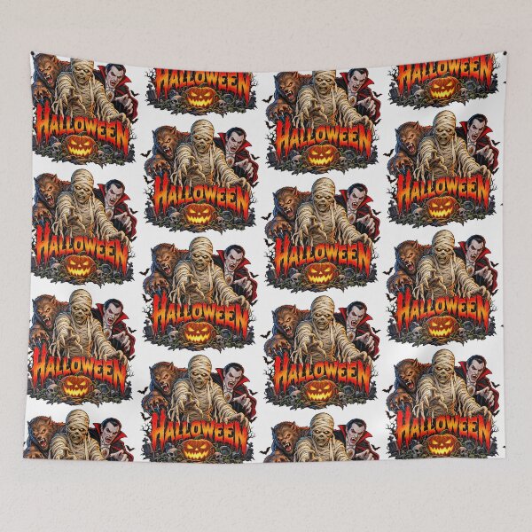 Item preview, Halloween with Dracula, The Mummy and The Wolfman designed and sold by Moviebuff91.