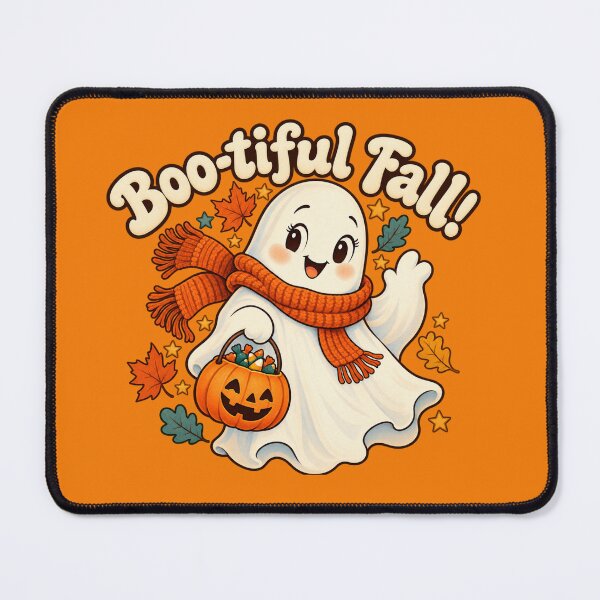 Item preview, Boofitul Fall! Cute ghost with pumpkin basket designed and sold by Rue Design Company.