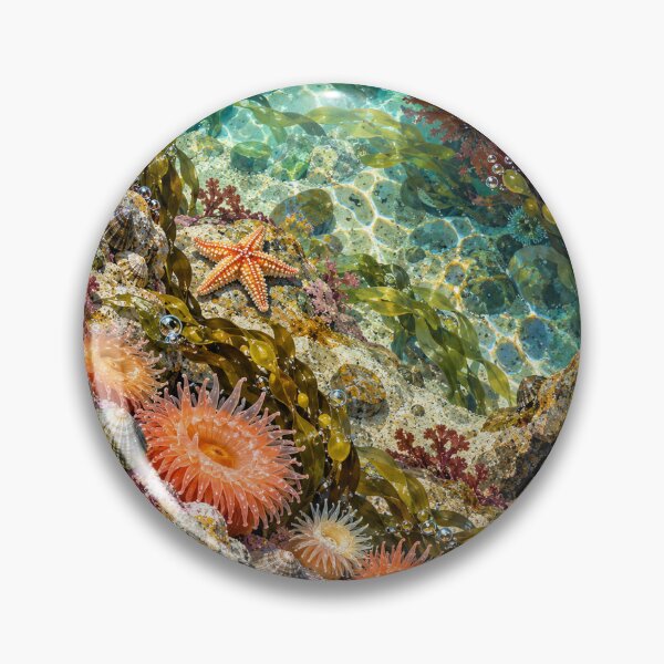 Item preview, Desktop Tidepool – Vibrant Coastal Marine Life Acrylic Block designed and sold by astersgraphics.