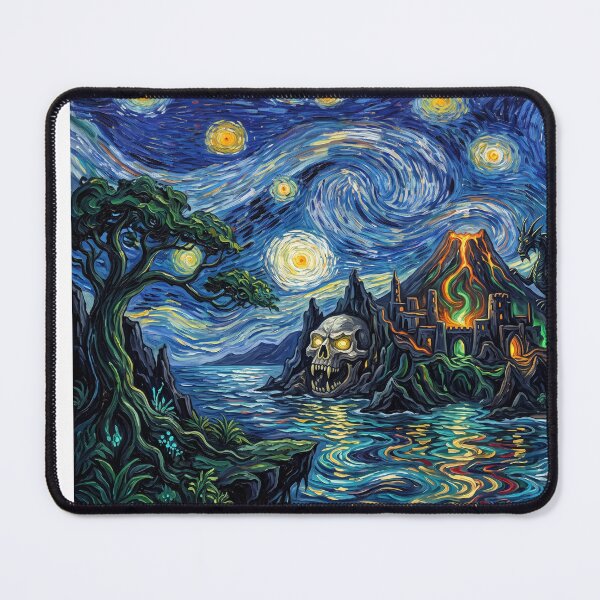 Item preview, Monster Island Starry Night Comic Landscape designed and sold by Bad-Decisions-Designs.