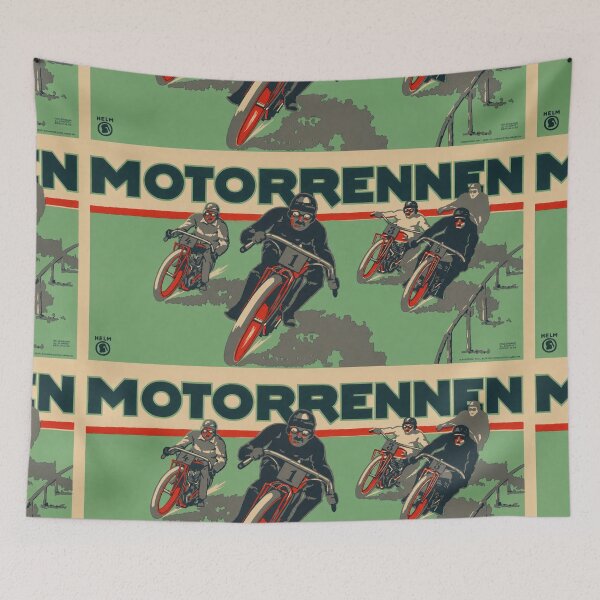Item preview, Motorrennen Motorcycle Race German Advertisement designed and sold by artofuniverse.