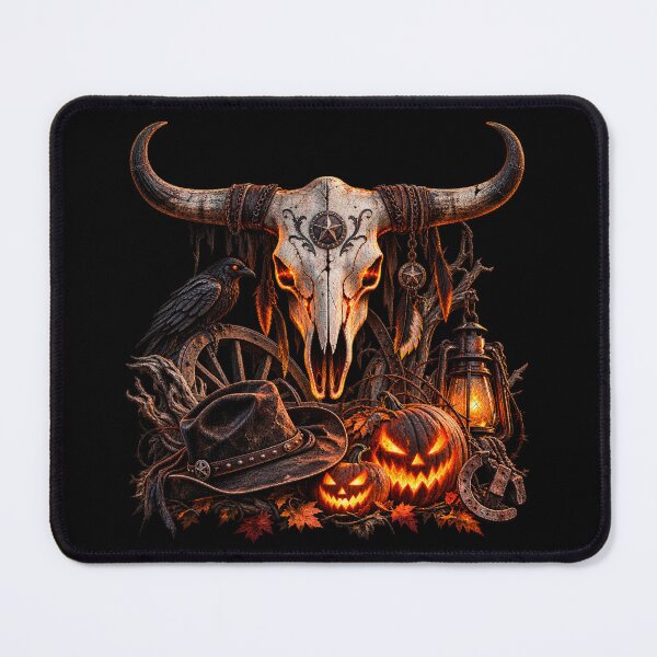Item preview, Western Halloween Longhorn Skull – Spooky Cowboy Style designed and sold by Quarterhorses.