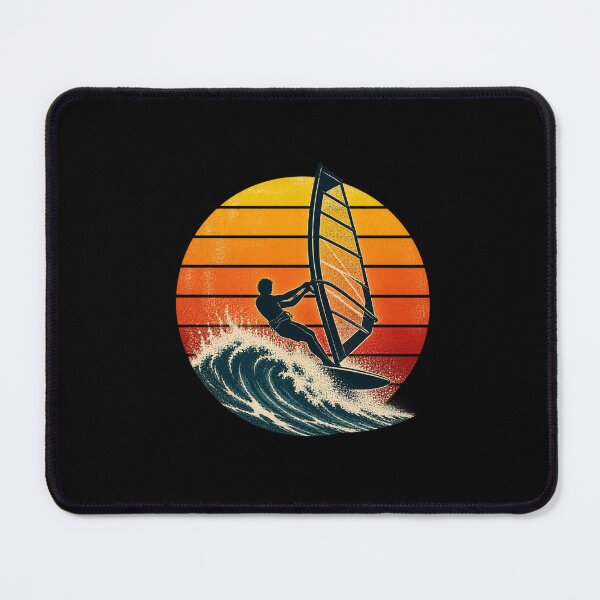 Item preview, Retro Windsurfing Sunset Windsurfer Wave Riding Vintage designed and sold by Whirx.