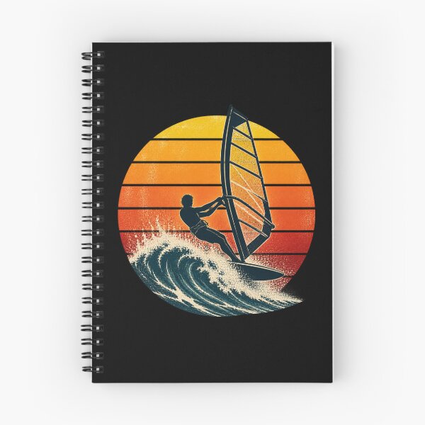 Item preview, Retro Windsurfing Sunset Windsurfer Wave Riding Vintage designed and sold by Whirx.