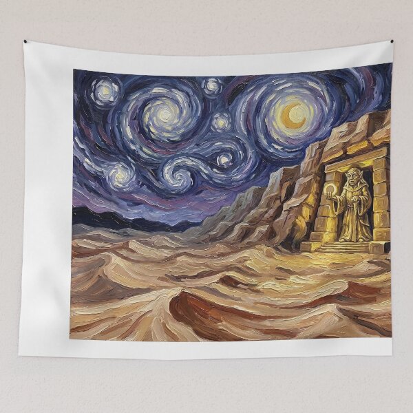 Item preview, Temple Of Yogurt Starry Night Comedy Landscape designed and sold by Bad-Decisions-Designs.