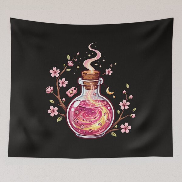 Item preview, Sakura Stardust Potion Bottle designed and sold by LunaGlow Studio.