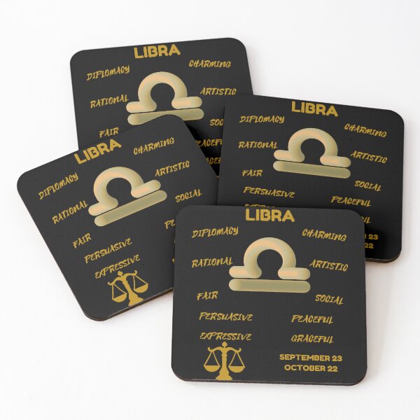 Item preview, Libra Zodiac Sign Astrology Symbol Horoscope - Metallic Gold & Black designed and sold by ZODIARA.