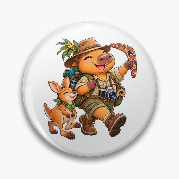 Item preview, Cute Australia Capybara – Outback Kangaroo Travel Adventure designed and sold by CapybaraTravels.