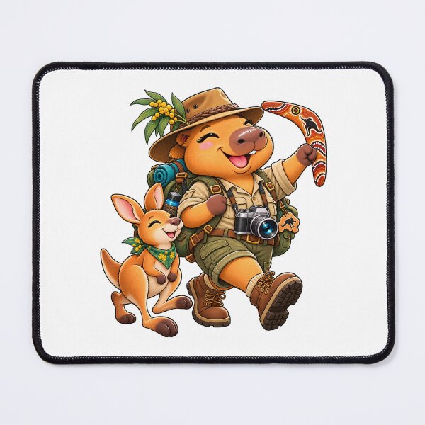 Item preview, Cute Australia Capybara – Outback Kangaroo Travel Adventure designed and sold by CapybaraTravels.