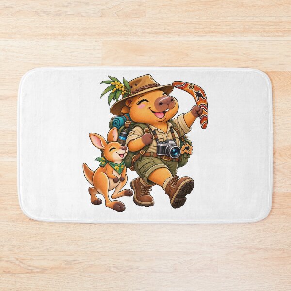 Item preview, Cute Australia Capybara – Outback Kangaroo Travel Adventure designed and sold by CapybaraTravels.